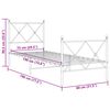 vidaXL Metalni okvir kreveta uzglavlje i podnožje crni 75x190 cm