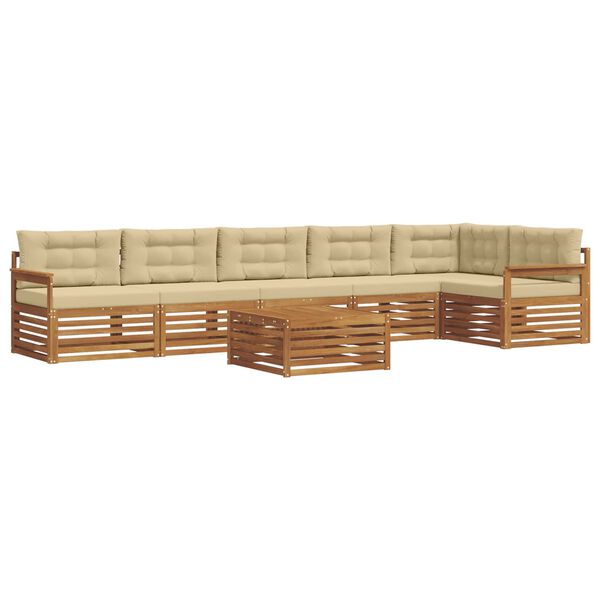 vidaXL Set vanjskih sofa s jastukom 7 pcs Prirodna i bež