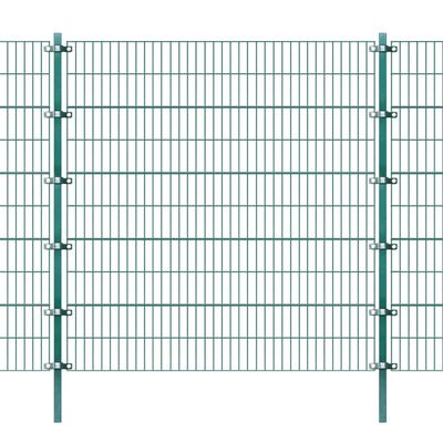 vidaXL Panel ograda sa stupovima od željeza obloženog prahom 6x2 m