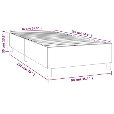 vidaXL Okvir za krevet s oprugama smeđesivi 90x190 cm od tkanine