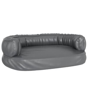 vidaXL Ergonomski pjenasti krevet za pse sivi 60 x 42 cm umjetna koža
