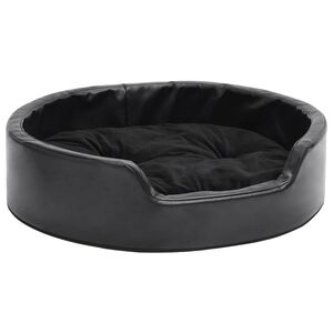 vidaXL Krevet za pse crni 69 x 59 x 19 cm od pli&scaron;a i umjetne kože