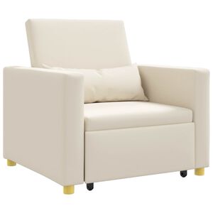 vidaXL Sofa na razvlačenje Singl Krem bijelo 90 x 165 x 87 cm tkanina