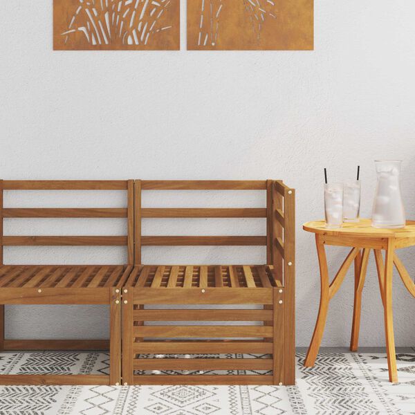 vidaXL Vanjski kutni kauč Čvrsto drvo akacije Prirodna 63 x 63 x 73 cm