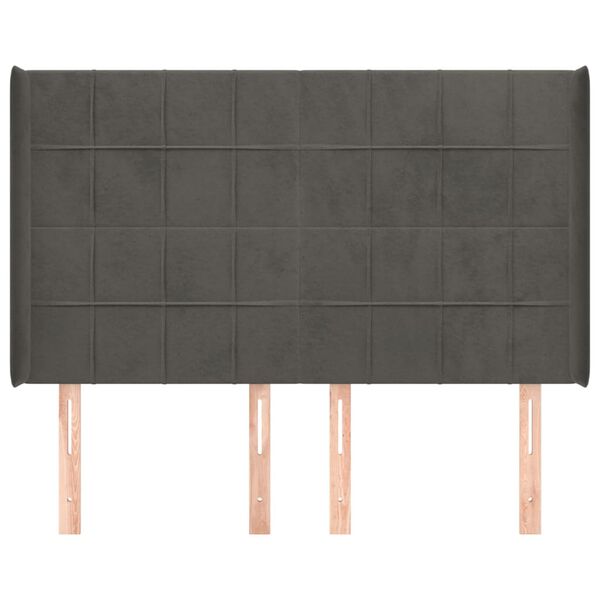 vidaXL Uzglavlje s u&scaron;ima tamnosivo 147x16x118/128 cm bar&scaron;unasto