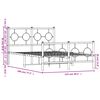 vidaXL Metalni okvir kreveta uzglavlje i podnožje crni 120x190 cm