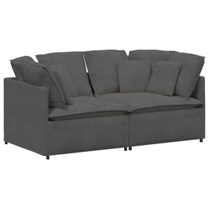 vidaXL Modularna sofa s jastucima, korduro tkanina, tamno siva
