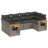 vidaXL 6-dijelni set vrtnih sofa od poliratana s jastucima sivi