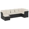 vidaXL 7-dijelni set vrtnih sofa od poliratana s jastucima crni