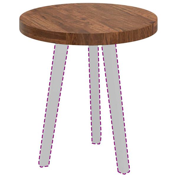 vidaXL Gornji dio stola Tamno smeđa Ø 50 x 4 cm Čvrsto drvo hrasta