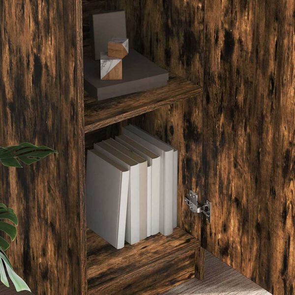 vidaXL Visokokomodna Dimljeni hrast 35 x 39 x 168 cm Konstruirano drvo