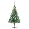 vidaXL Umjetno osvijetljeno božićno drvce s kuglicama 120 cm 230 grana