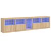 vidaXL Komoda s LED svjetlima boja hrasta sonome 283x37x67 cm
