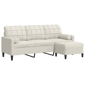 vidaXL Trosjed s tabureom krem 180 cm bar&scaron;unasti
