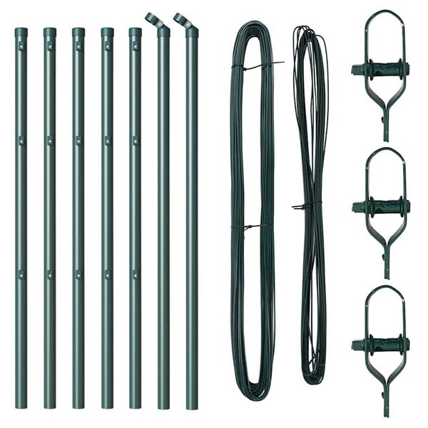 vidaXL Ograde 7 pcs Zelena Ø32mm 80 cm Pocinčani čelik