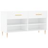 vidaXL Klupa za cipele bijela 102 x 35 x 55 cm od konstruiranog drva