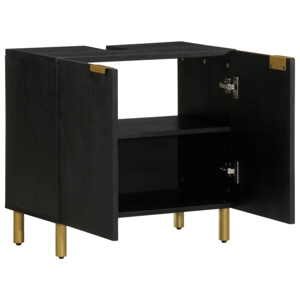 vidaXL Kupaonski ormarić umivaonik crni 62x33x58 cm konstruirano drvo