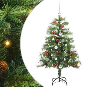 vidaXL Umjetno božićno drvce S LED lampica Zelena 150 cm PVC i metal