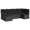 vidaXL 6-dijelni set vrtnih sofa s jastucima crni od poliratana