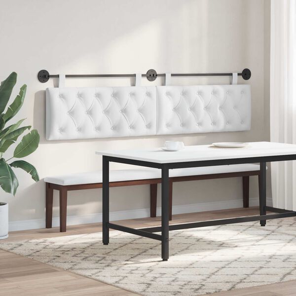 vidaXL Držeće uzglavlje Zidne Bijeli 210 x 55 x 7 cm tkanina