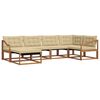 vidaXL Set vanjskih sofa 6 pcs Prirodna i bež Čvrsto drvo akacije