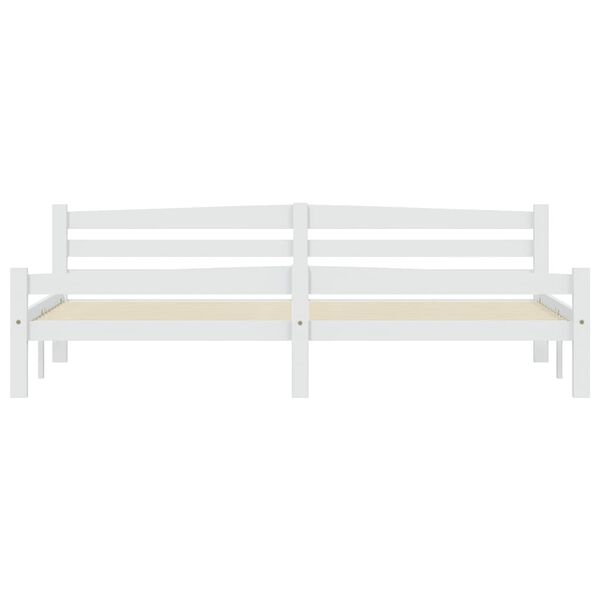 vidaXL Okvir za krevet od masivne borovine bijeli 200 x 200 cm