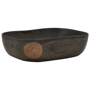 vidaXL Nadgradni umivaonik crni pravokutni 48x37,5x13,5 cm keramički