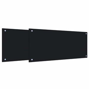 vidaXL Kuhinjski zid 2 kom. Crna 90 x 40 cm Staklo otporno na udarce
