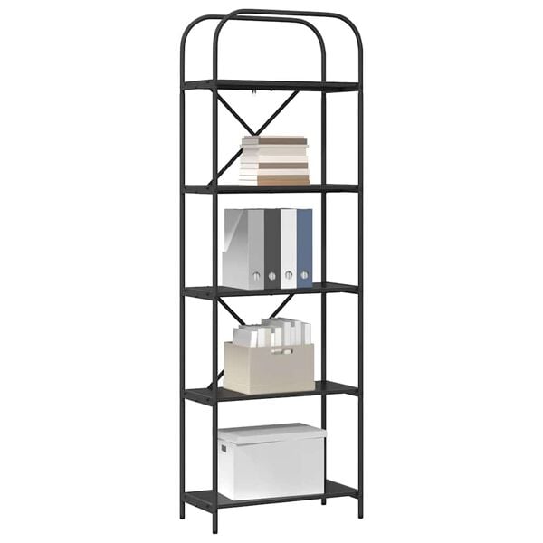 vidaXL Polica Crni hrast 60 x 30 x 183 cm Konstruirano drvo