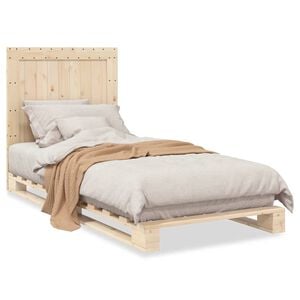 vidaXL Okvir kreveta s uzglavljem 90 x 200 cm od masivne borovine