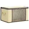 vidaXL Kutija za pohranu s prozirnim bočnim oknom Krem 60 x 43 x 35 cm