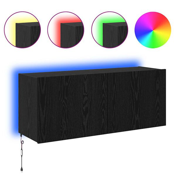 vidaXL TV zidni ormar Crni hrast 100 x 35 x 41 cm Konstruirano drvo