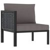 vidaXL Modularna kutna sofa od poliratana s desnim naslonom antracit