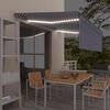 vidaXL Tenda na ručno uvlačenje s roletom LED 4,5 x 3 m plavo-bijela