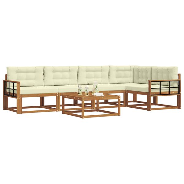 vidaXL Set vanjskih sofa s jastukom 6 pcs Prirodna i krem