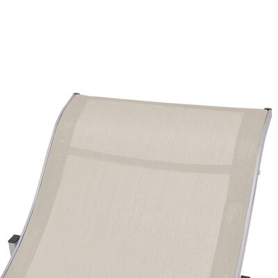 vidaXL Sklopive ležaljke za sunčanje od tekstilena 2 kom krem