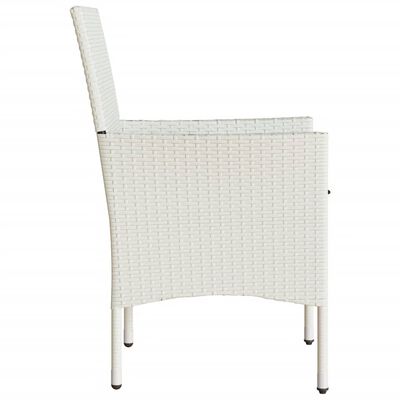 vidaXL Vrtne stolice s jastucima 2 kom bijeli od poliratana