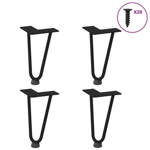 vidaXL Noge s ukosnicama za stolić za kavu 4 kom. Crne 20 cm Puni čelik
