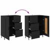 vidaXL Highboard s ladicama 2 pcs Crni hrast Konstruirano drvo