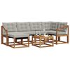 vidaXL Set vanjskih sofa s jastukom 7 pcs Prirodna i svijetlo siva