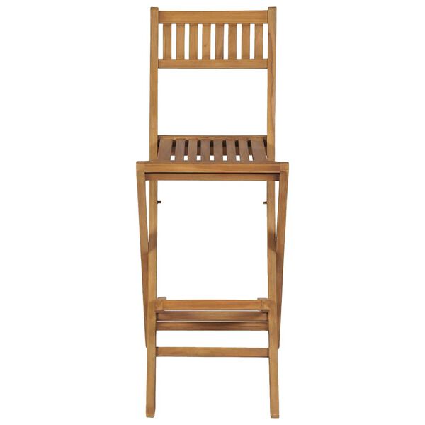 vidaXL Vrtne sklopive barske stolice 2 kom masivna tikovina