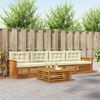 vidaXL Set vanjskih sofa s jastukom 5 pcs Prirodna i krem