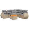 vidaXL 7-dijelni set vrtnih sofa od poliratana s jastucima bež