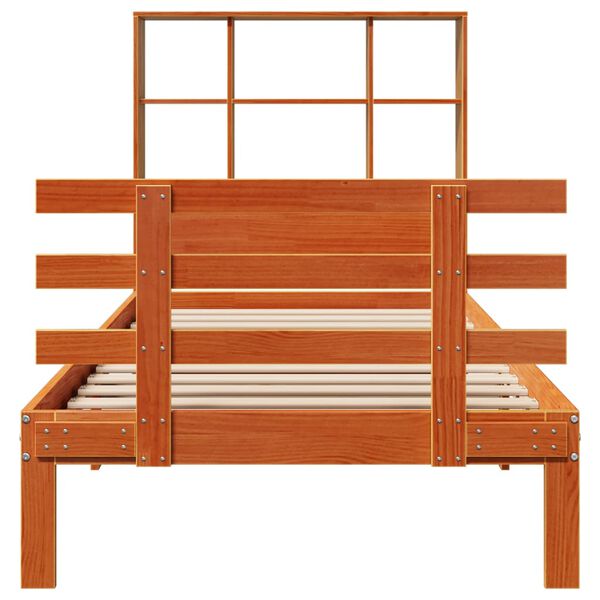 vidaXL Krevet s regalom za knjige bez madraca 75 x 190 cm od borovine