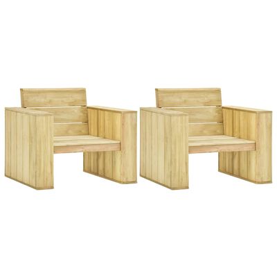 vidaXL Vrtne stolice 2 kom 89 x 76 x 76 cm od impregnirane borovine
