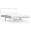 vidaXL Metalni okvir za krevet s uzglavljem bijeli 150x200 cm