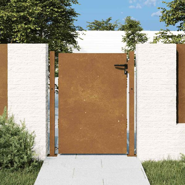 vidaXL Vrtna vrata 100x125 cm Corten čelik