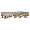 vidaXL Set vanjskih sofa s jastukom 9 pcs Prirodna i svijetlo siva