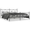 vidaXL Metalni okvir kreveta uzglavlje i podnožje crni 183x213 cm