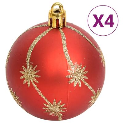 vidaXL Set božićnih kuglica od 108 komada zlatne i crvene